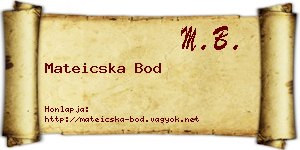 Mateicska Bod névjegykártya